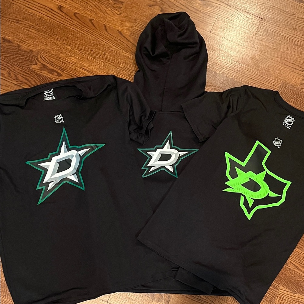 Dallas Stars Youth Black Graphic Hoodie / Tee - NHL Team Logo